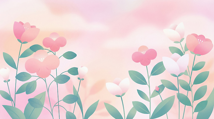 JPG 식물 디자인 계절 꽃 컬러 백그라운드 잎 일러스트 자연 하늘 생명 풍경 봄 그림 심플 부드러움 그라데이션 조화 뷰티풀 블러 국내일러스트 감각 생태계 파일형식