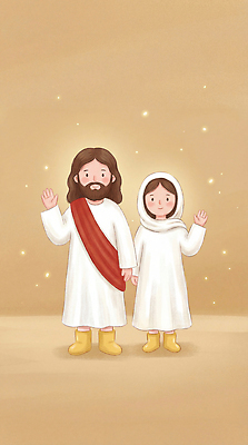 JPG 캐릭터 교육 종교 문화 어린이 상징 일러스트 가족 이야기 사랑 일상 친구 만남 인사 예수 그림 공동체 손흔들기 국내일러스트 AI일러스트 AI콘텐츠 감정 컨셉 관계 모션 사람 라이프 예절 신_종교 파일형식