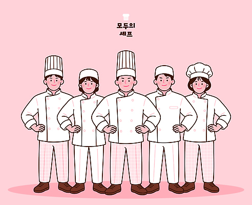 여자 남자 음식 일러스트 재료 모션 주방용품 협력 요리 주방 요리사 작업 조리복 직원 방법 국내일러스트 AI파일 직업 생활용품 유니폼 사람 파일형식 벡터