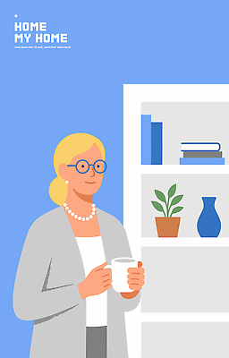 식물 디자인 컬러 백그라운드 일러스트 조명 선반 주택 대화 사람 생활 책 컵 인테리어 공간 오브젝트 서랍장 소통 구성 국내일러스트 AI파일 식기 가구 컨셉 말하기 건물 파일형식 벡터