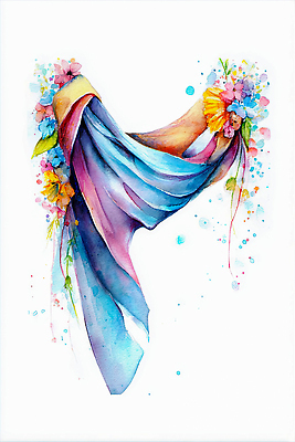 JPG 디자인 패션 꽃 예술 컬러 패턴 일러스트 생명 수채화 장식 여름 스카프 물감 오브젝트 질감 조화 물감효과 뷰티풀 창의성 스타일 국내일러스트 AI일러스트 AI콘텐츠 식물 계절 무늬 목도리 미술도구 파일형식 효과