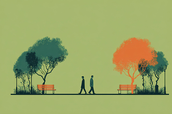 JPG 나무 공원 남자 백그라운드 단풍 벤치 일러스트 모션 자연 거리 두명 초록색 걷기 주황색 산책 공간 산책로 원근감 위치 평행 국내일러스트 식물 공공시설 길 뷰포인트 컬러 잎 의자 휴식 사람 생태계 파일형식