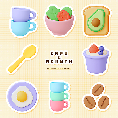 PSD 편집이미지 커피 음료 음식 과일 아침 디저트 컵 계란 식사 카페 샐러드 브런치 토스트 편집3D 주간 식기 빵 3D 상점 알 파일형식