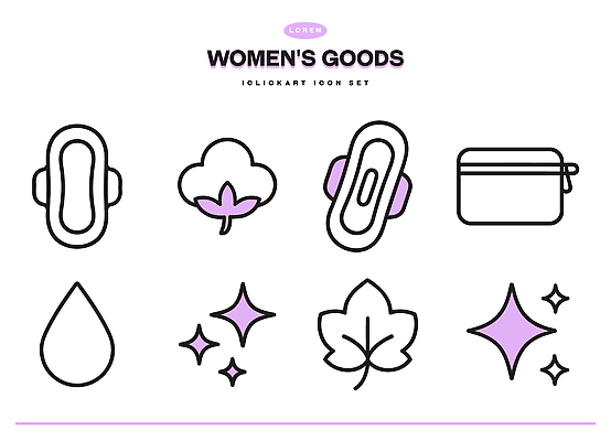모양 아이콘 디자인 여자 컬러 건강 그래픽 세트 물방울 여성용품 면봉 생리대 파우치 스타일 2D아이콘 AI파일 가방 사람 오브젝트 파일형식 벡터