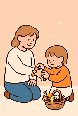 손 꽃 감정 컬러 일러스트 가족 팔찌 모션 자연 놀이 엄마 바닥 함께함 사랑 자녀 즐거움 향기 만들기 뷰티풀 손재주 창의력 국내일러스트 AI파일 식물 컨셉 장신구 관계 신체부위 생태계 냄새 파일형식 벡터