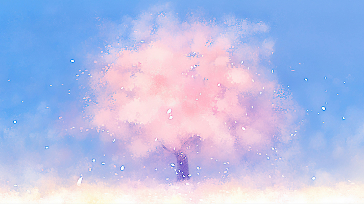 JPG 나무 계절 꽃잎 꽃 분홍색 일러스트 자연 하늘 바람 수채화 따뜻함 풍경 일상 파란색 봄 벚꽃 즐거움 그림 조화 뷰티풀 흩날리기 국내일러스트 AI일러스트 AI콘텐츠 자연요소 식물 감정 컬러 모션 날씨 라이프 생태계 파일형식