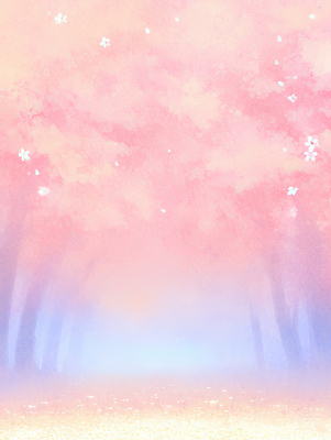 JPG 나무 꽃잎 꽃 일러스트 자연 하늘 풍경 잔디 사람없음 햇빛 소풍 봄 산책로 벚꽃 숲 나무그늘 색채 국내일러스트 AI일러스트 AI콘텐츠 식물 계절 길 태양 야외활동 그늘 생태계 파일형식