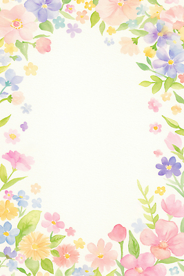 JPG 식물 디자인 계절 여자 꽃 예술 분홍색 컬러 백그라운드 꽃백그라운드 일러스트 수채화 프레임 장식 파란색 노란색 정원 보라색 봄 뷰티풀 카피스페이스 국내일러스트 AI일러스트 AI콘텐츠 사람 공백 파일형식