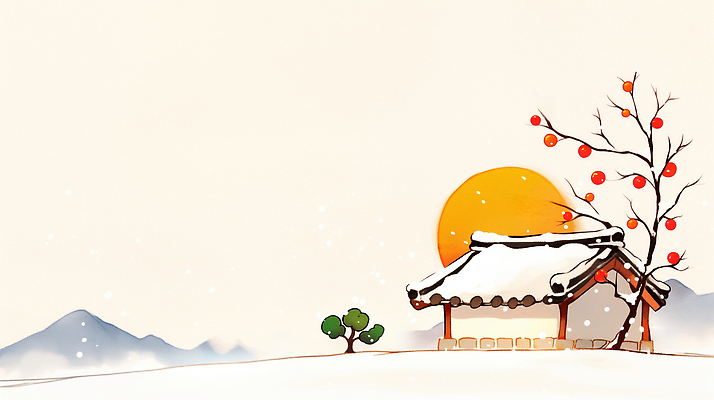 JPG 나무 전통 명절 열매 문화 고건축 겨울 일러스트 자연 새해 산 한국 기와 풍경 설날 태양 일출 축제 고요 농촌 그림 겨울풍경 국내일러스트 AI일러스트 AI콘텐츠 자연요소 식물 건축물 계절 기념일 아시아 노을 시골 생태계 파일형식