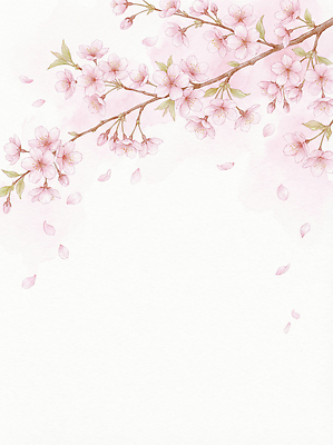 JPG 나무 식물 계절 꽃잎 꽃 분홍색 백그라운드 일러스트 자연 생명 수채화 풍경 봄 벚꽃 나뭇가지 흰배경 페이지 뷰티풀 흩날리기 국내일러스트 AI일러스트 AI콘텐츠 컬러 모션 흰색 생태계 파일형식