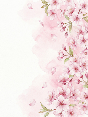 JPG 디자인 계절 꽃잎 꽃 예술 분홍색 백그라운드 일러스트 자연 수채화 물감 봄 벚꽃 개화 화사함 감성 만개 뷰티풀 국내일러스트 AI일러스트 AI콘텐츠 식물 컬러 컨셉 미술도구 생태계 파일형식