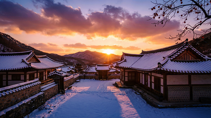 JPG 나무 편집이미지 건축물 길 겨울 하늘 산 한옥 주택 한국 풍경 잔디 태양 설원 일몰 눈내림 편집실사 자연요소 식물 한국전통 계절 건축 아시아 고건축 눈_날씨 건물 노을 CG 파일형식