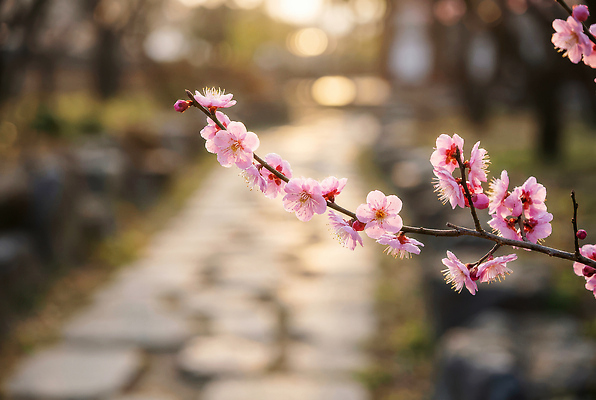 JPG 나무 편집이미지 공원 꽃 자연 아침 여러명 햇빛 일몰 봄 산책 매화 조경 돌길 복사꽃 오후 편집실사 AI포토 AI콘텐츠 주간 식물 계절 공공시설 길 다수 휴식 사람 태양 노을 CG 생태계 파일형식