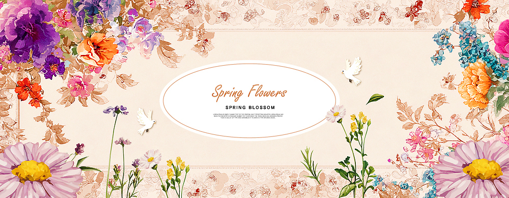 모양 식물 편집이미지 디자인 꽃 컬러 백그라운드 꽃밭 봄꽃 자연 벽지 조류 생명 장식 봄 화사함 이미지편집 AI파일 동물 계절 컨셉 생태계 파일형식 벡터