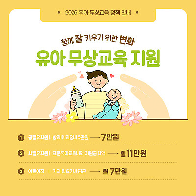 템플릿 교육 부모 유치원 정보 자녀 아기 교육비 정책 지원 2026년 무상교육 지원금 이미지템플릿 AI파일 가족 사람 연도 파일형식 벡터 비용