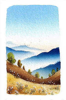 JPG 주간 나무 식물 꽃 예술 컬러 농업 일러스트 자연 하늘 아침 수채화 산 풍경 초원 환경 그림 국내일러스트 AI일러스트 AI콘텐츠 자연요소 산업 생태계 파일형식