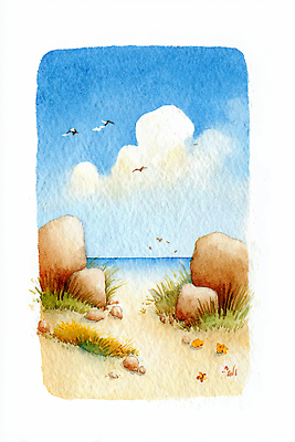 JPG 물결 바다 여행 일러스트 자연 조류 하늘 날씨 휴식 수채화 항해 풍경 해변 여름 일출 소리 일몰 청명 국내일러스트 AI일러스트 AI콘텐츠 동물 계절 컨셉 배_교통 노을 생태계 파일형식