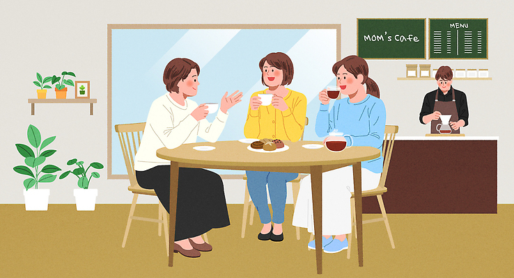 감정 음식 가구 컨셉 가족 관계 말하기 사람 라이프 상점 파일형식 벡터 친구 대화 여자 음료 남자 바 카페 이야기 디저트 탁자 고객 생활 일상 휴식 모임 즐거움 일러스트 국내일러스트 AI파일 자녀 부모 육아