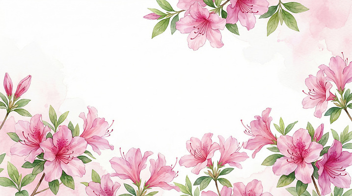 도형 식물 계절 꽃 컬러 다수 생태계 파일형식 AI콘텐츠 진달래 백그라운드 자연 봄 풍경 여러송이 생동감 장식 뷰티풀 잎 원형 생명 개화 JPG 일러스트 국내일러스트 분홍색 프레임 수채화 AI일러스트