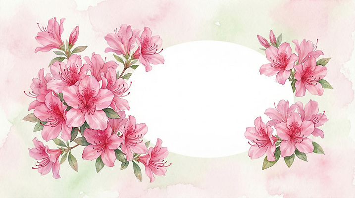 식물 계절 꽃 컬러 생태계 파일형식 AI콘텐츠 철쭉 분홍색 백그라운드 디자인 자연 장식 예술 수채화 봄 뷰티풀 모양 배열 꽃다발 표현 JPG 일러스트 국내일러스트 프레임 진달래 AI일러스트