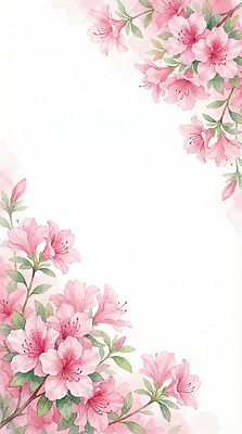 식물 계절 꽃 컬러 컨셉 생태계 파일형식 AI콘텐츠 백그라운드 디자인 분홍색 여름 화사함 자연 꽃잎 생명 뷰티풀 예술 그래픽 잎 조화 장식 그림 JPG 일러스트 국내일러스트 프레임 진달래 수채화 AI일러스트