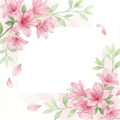 식물 꽃 컬러 컨셉 생태계 파일형식 AI콘텐츠 프레임 자연 디자인 장식 분홍색 잎 백그라운드 수채화 그림 계획 문서 배열 예술 줄기 생명 JPG 일러스트 국내일러스트 진달래 AI일러스트