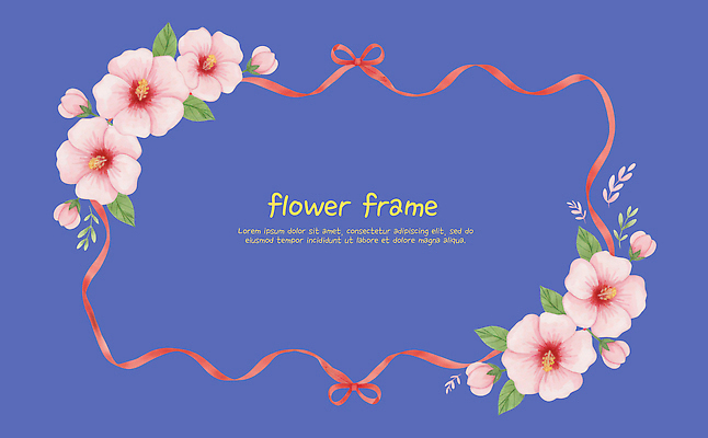 식물 디자인 꽃 컬러 컨셉 프레임 파일형식 백그라운드 장식 분홍색 리본 텍스트 공간 그래픽 창작 상품 인테리어 선물 휴일 축하 PSD 일러스트 국내일러스트 꽃프레임 무궁화