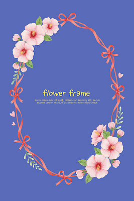 도형 식물 꽃 컬러 무늬 프레임 공예 오브젝트 파일형식 디자인 백그라운드 분홍색 파란색 리본 장식 그래픽 원형 텍스트 소프트웨어 디지털 수공예 패턴 문구용품 문서 PSD 일러스트 국내일러스트 꽃프레임 무궁화