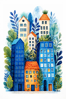 식물 건축 모션 빌딩 라이프 생태계 파일형식 AI콘텐츠 고층빌딩 나무 도시 풍경 거주 구조물 디자인 예술 컬러 자연 모양 일상 관찰 거리 화합 환경 JPG 일러스트 국내일러스트 AI일러스트