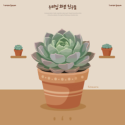 식물 내부 생태계 파일형식 벡터 다육식물 화분 실내 장식 벽 정원 컬러 디자인 식물키우기 환경 자연 수경재배 화초 흙 AI파일 일러스트 국내일러스트 선인장