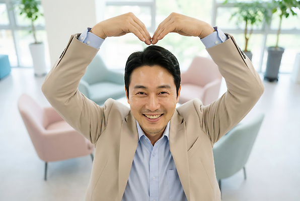 모양 의자 회사 비즈니스 표정 신체부위 업무 CG 파일형식 AI포토 사람 사무실 모션 하트 손 소파 식물 웃음 밝음 공간 그룹 사무 직장 편집이미지 편집실사 JPG 의료성형뷰티 부장 AI콘텐츠 AI인물포토