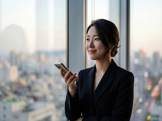 옷 여자 회사 비즈니스 창문 모션 사람 빌딩 라이프 핸드폰 스마트기기 작업 직장인 야간 CG 파일형식 AI포토 사무실 통화 스마트폰 도시 풍경 고층빌딩 저녁 창가 직장 업무 일상 편집이미지 편집실사 JPG 의료성형뷰티 정장 비즈니스우먼 AI콘텐츠 AI인물포토
