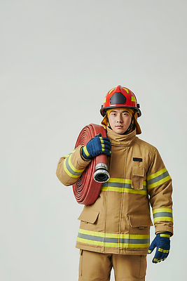 JPG 편집이미지 안전 응급 작업 표어 구출 소방관 구조원 소방 준비 화재 소방호스 의료성형뷰티 방호복 편집실사 AI인물포토 AI콘텐츠 직업 옷 긴급 도움 사건 CG 호스 파일형식 AI포토