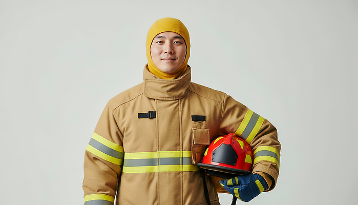 JPG 편집이미지 직업 협력 작업복 미소 안전 일상 믿음 구출 헬멧 소방관 소방 의무 의료성형뷰티 편집실사 AI인물포토 AI콘텐츠 옷 감정 표정 라이프 도움 보호장비 구조원 CG 파일형식 AI포토