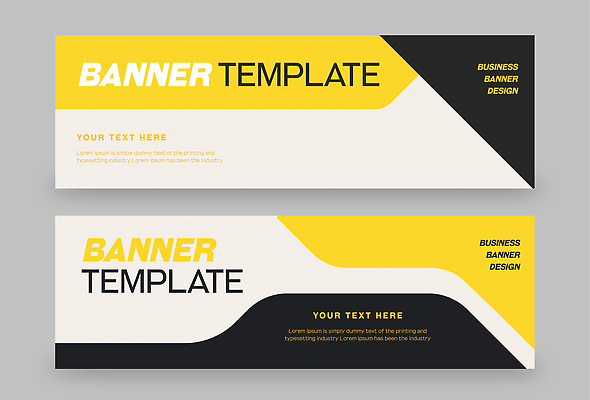 템플릿 디자인 배너 배너템플릿 비즈니스 텍스트 그래픽 노란색 검은색 흰색 알림 구역 내용 마케팅 AI파일 컬러 파일형식 벡터