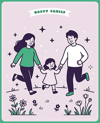 공원 꽃 행복 어린이 일러스트 가족 모션 자연 놀이 함께함 웃음 부모 달리기 놀이공원 시간 즐거움 이미지 국내일러스트 AI파일 식물 공공시설 감정 컨셉 관계 표정 사람 테마파크 생태계 파일형식 벡터