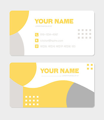템플릿 디자인 컬러 비즈니스 텍스트 명함 문구용품 그래픽 홈페이지 노란색 회색 정보 단순화된 뒷면 앞면 연락처 이미지템플릿 AI파일 오브젝트 파일형식 벡터
