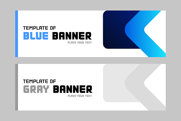 모양 템플릿 디자인 배너 배너템플릿 가로배너 컬러 텍스트 그래픽 파란색 디지털 회색 두개 나란히 배너세트 AI파일 2 가로 세트 파일형식 벡터