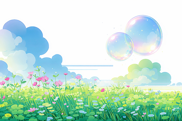 JPG 꽃 감정 컬러 일러스트 자연 하늘 아침 풍경 일상 여름 햇빛 봄 비눗방울 즐거움 뷰티풀 순간 오후 국내일러스트 AI일러스트 AI콘텐츠 주간 식물 계절 라이프 태양 생태계 파일형식