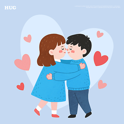 행복 감정 어린이 일러스트 관계 포옹 놀이 따뜻함 사랑 소녀 소년 친구 귀여움 하트 아기 스케치 그림 국내일러스트 AI파일 모양 여자 남자 컨셉 안기 미술 사람 파일형식 벡터