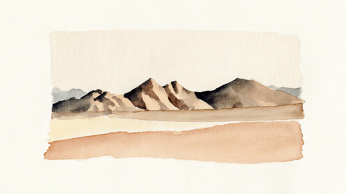 JPG 주간 모양 예술 컬러 백그라운드 일러스트 자연 수채화 산 그림자 풍경 공간 사막 표현 언덕 그림 지형 국내일러스트 AI일러스트 AI콘텐츠 자연요소 생태계 파일형식