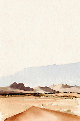 JPG 식물 물결 모래 일러스트 자연 하늘 날씨 산 풍경 초원 맑음 일몰 물감 사막 땅 그림 먼지 조용 국내일러스트 AI일러스트 AI콘텐츠 노을 미술도구 생태계 파일형식