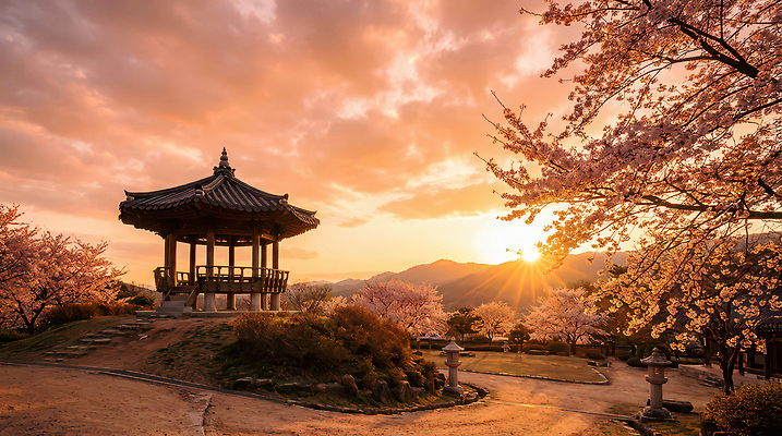 JPG 나무 편집이미지 공원 여행 자연 산 풍경 여러명 태양 일몰 봄 벚꽃 전경 편집실사 AI포토 AI콘텐츠 자연요소 식물 계절 공공시설 꽃 다수 사람 노을 CG 생태계 파일형식 탑뷰