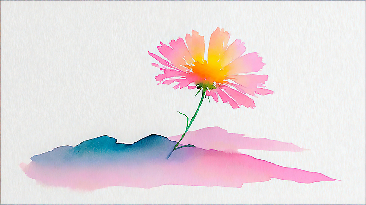 JPG 식물 디자인 꽃 예술 줄기 분홍색 컬러 백그라운드 일러스트 자연 생명 수채화 미술 노란색 그림 채색 뷰티풀 창작 국내일러스트 문화예술 생태계 파일형식