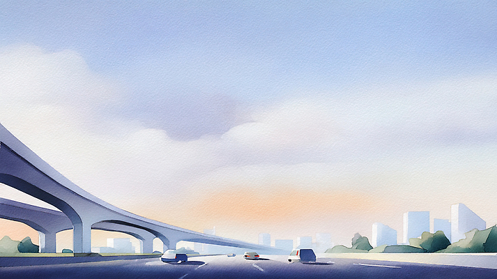 주간 자연요소 건축물 건축 도로 길 육상교통 컬러 컨셉 교통시설 파일형식 고속도로 자동차 도시 하늘 건물 아침 풍경 이동 주행 교통 회색 차선 대기 구조물 일러스트 국내일러스트 JPG 수채화