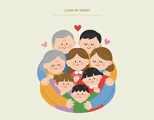 행복 일러스트 가족 관계 포옹 친절 함께함 따뜻함 표정 대화 사랑 웃음 모임 집중 즐거움 그림 세대 순간 유니콘 국내일러스트 AI파일 감정 컨셉 안기 말하기 파일형식 벡터