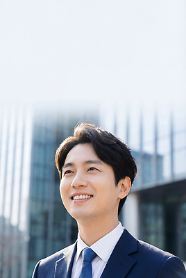 JPG 편집이미지 남자 행복 비즈니스 하늘 직장 표정 미소 정장 일상 환경 고층빌딩 도심 의료성형뷰티 편집실사 AI인물포토 AI콘텐츠 옷 감정 회사 사람 빌딩 라이프 도시 CG 파일형식 AI포토
