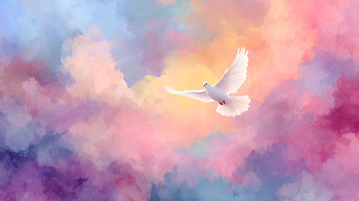 JPG 컬러 하늘색 일러스트 자연 조류 하늘 생명 풍경 햇빛 평화 노을 일몰 자유 비행 비둘기 조화 박람회 뷰티풀 국내일러스트 AI일러스트 AI콘텐츠 자연요소 동물 컨셉 파란색 태양 생태계 파일형식