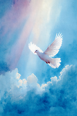 JPG 여유 날개 일러스트 자연 조류 하늘 파란색 빛 햇빛 평화 자유 흰색 비행 목표 비둘기 상승 국내일러스트 AI일러스트 AI콘텐츠 동물 감정 컬러 컨셉 태양 생태계 파일형식