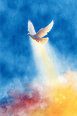 JPG 예술 백그라운드 일러스트 모션 자연 조류 하늘 수채화 공중 파란색 빛 햇빛 평화 주황색 공간 자유 비행 비둘기 색감 국내일러스트 AI일러스트 AI콘텐츠 동물 컬러 컨셉 태양 생태계 파일형식